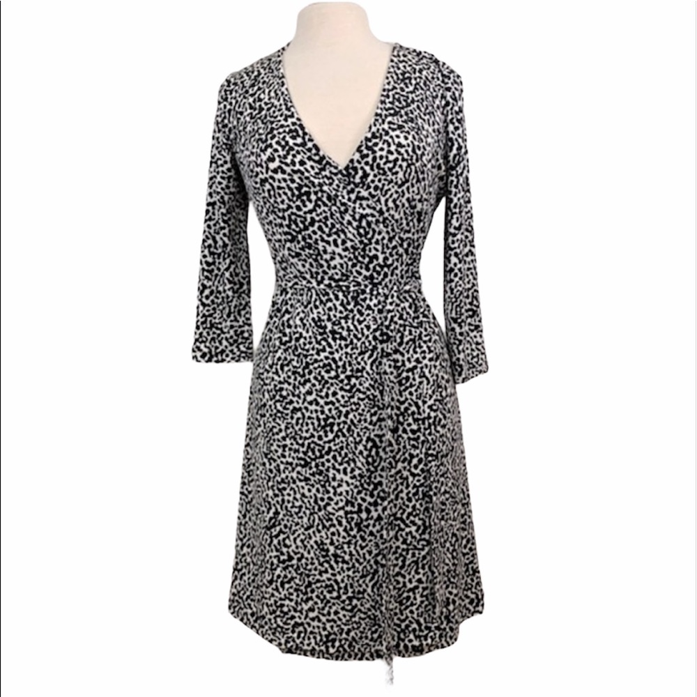 Banana Republic Leopard Animal Print Wrap Dress